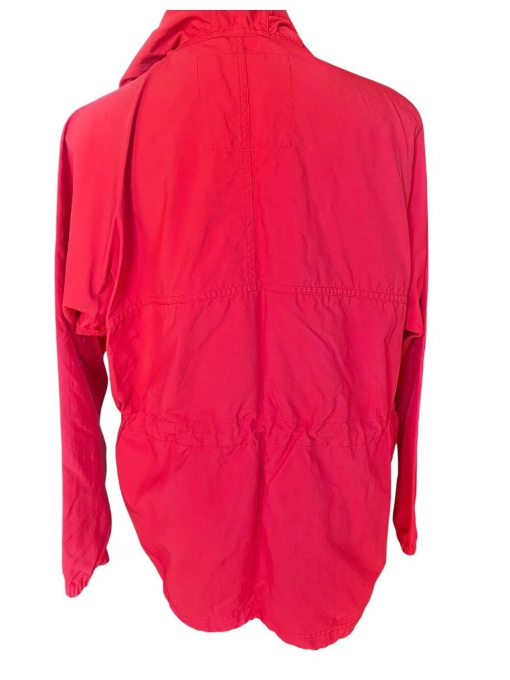 L.L. Bean Red Full-Zip Hooded Jacket With Drawstring Waist Size M Lightweight Ny - Picture 6 of 16